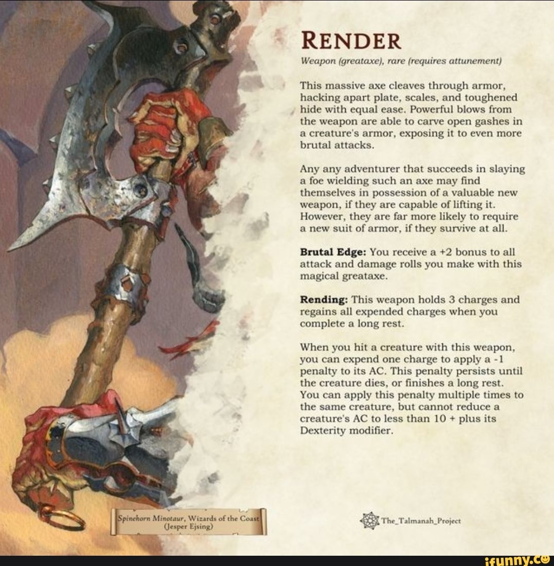 Jpinchorn Minotaur, Wizards of the Coa Gesper Ejsing) RENDER Weapon