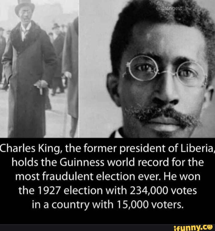 Hmmmmmm... Charles King, the former president of Liberia, holds the