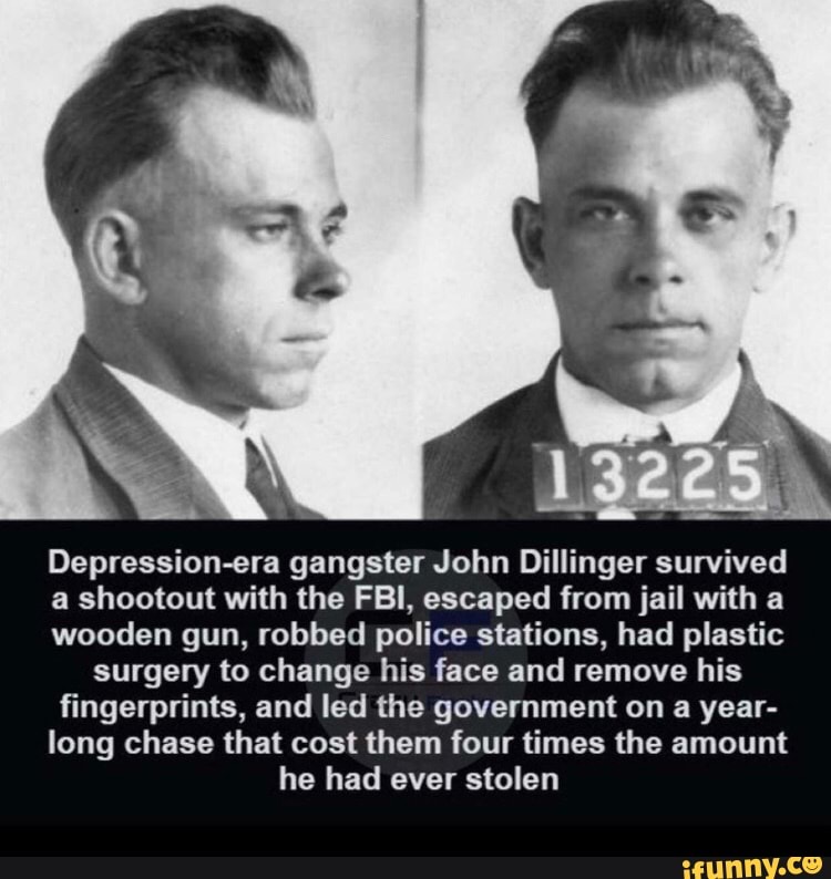 Depression-era gangster John Dillinger survived a shootout with the FBI ...