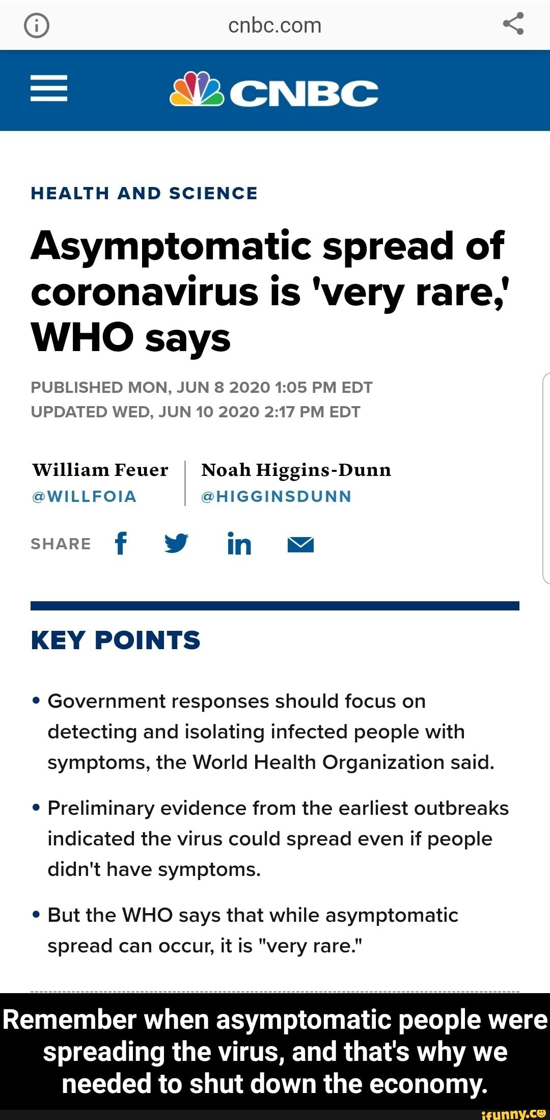 HEALTH AND SCIENCE Asymptomatic spread of coronavirus is 'very rare ...