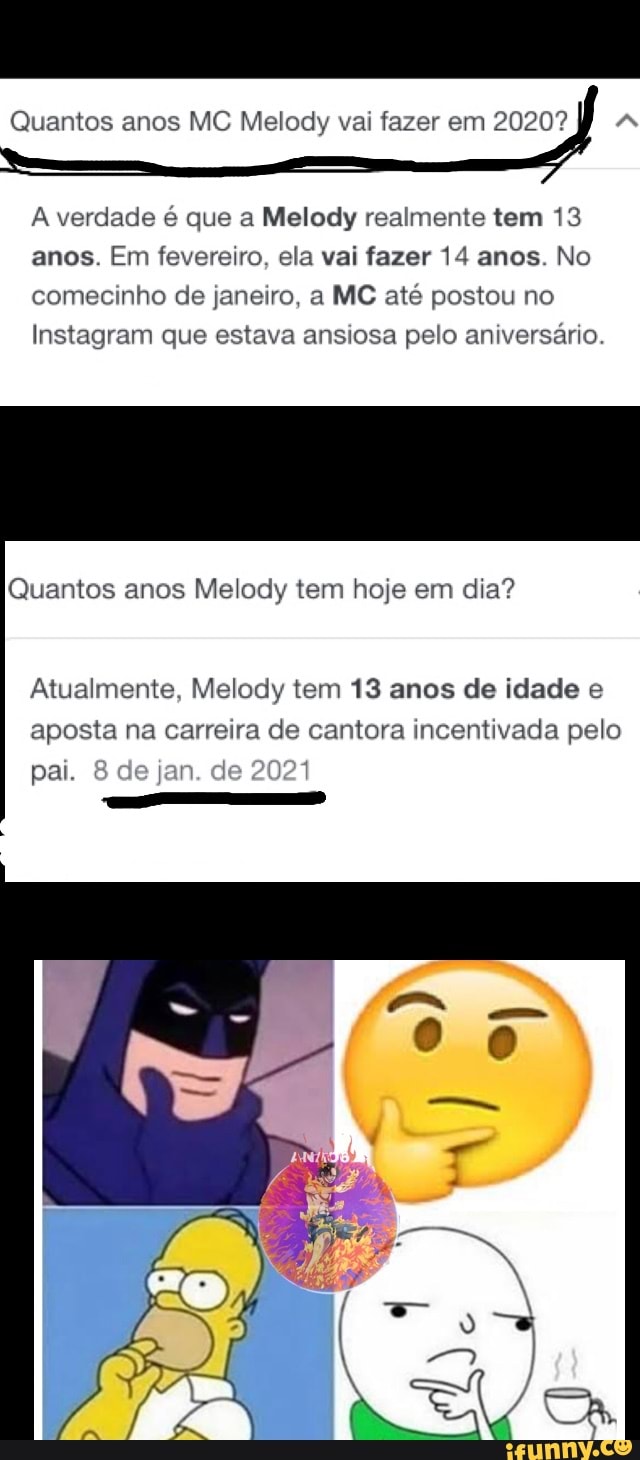 Quantos anos MC Melody vai fazer em 2020? A verdade é que a Melody