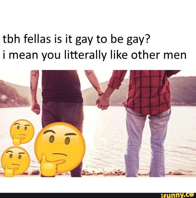 tbh fellas is it gay to be gay? i mean you litterally like other men.