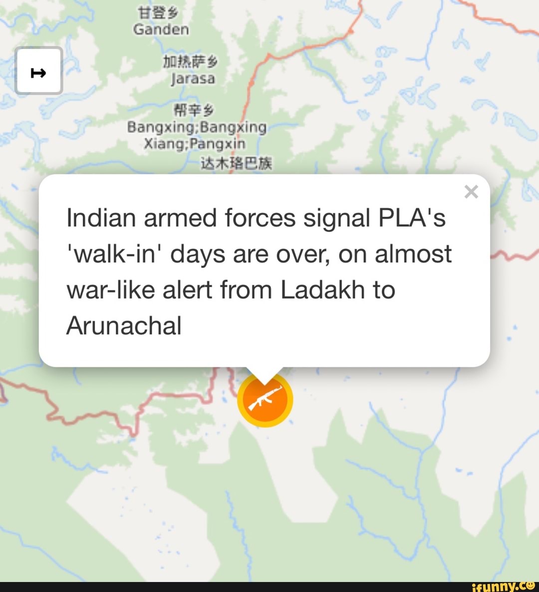 Indian armed forces signal PLA's
'walk-in' days are over, on almost
war-like alert from Ladakh to