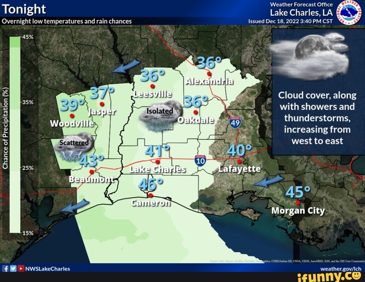'Weather Forecast Office Tonight Lake Charles, LA (Overnight low