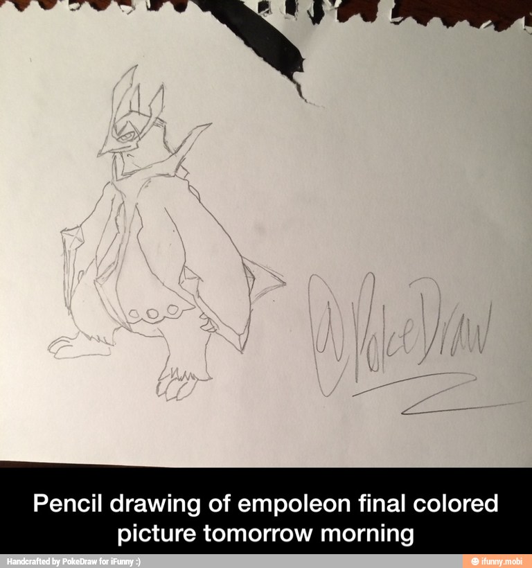 Pencil drawing of empoleon final colored
picture tomorrow morning - Pencil drawing of empoleon final colored picture tomorrow morning