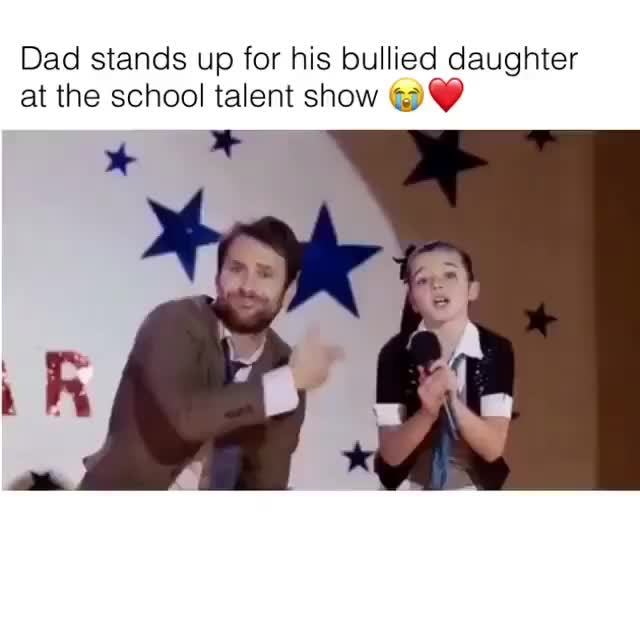 Dad standing. Bully daughter gif. Flair for School.