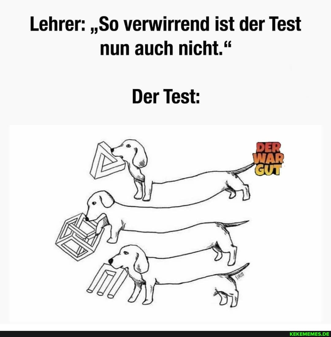 Lehrer: "So verwirrend ist der Test nun auch nicht."
Der Test:
