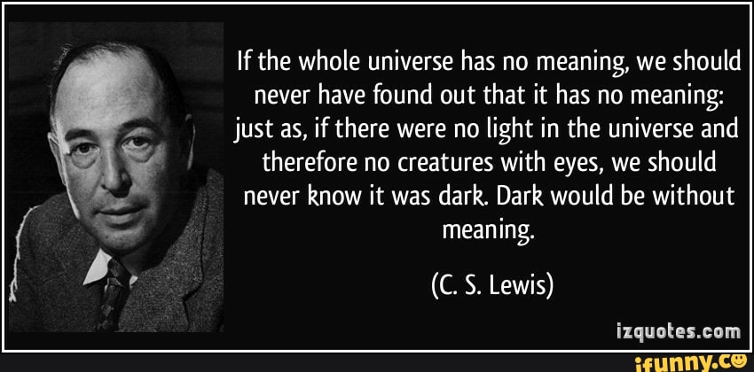Meaning Have Found Out That It Has Meaning Just As If There Were No Light In The Universe And