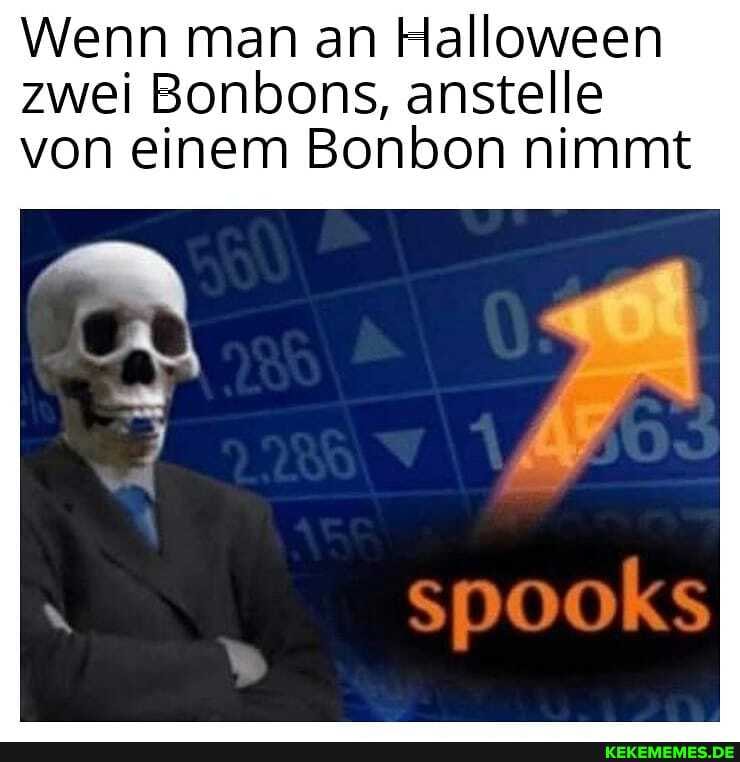 Wenn man an Halloween zwei Bonbons, anstelle von einem Bonbon nimmt
spooks