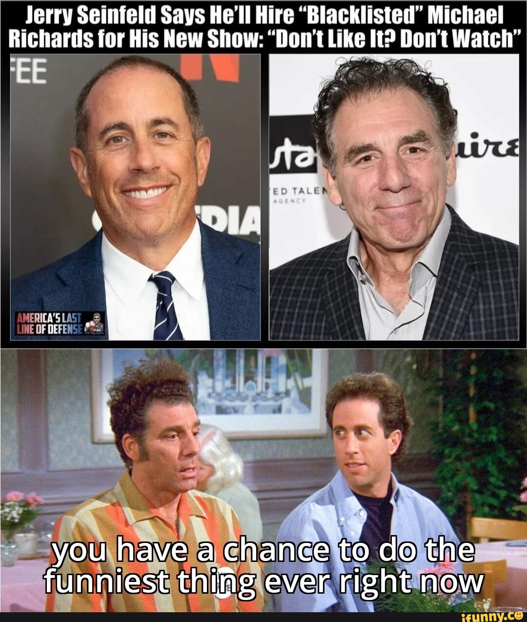 Jerry Seinfeld Says He'll Hire "Blacklisted" Michael Richards for His New Show: "Don't Like