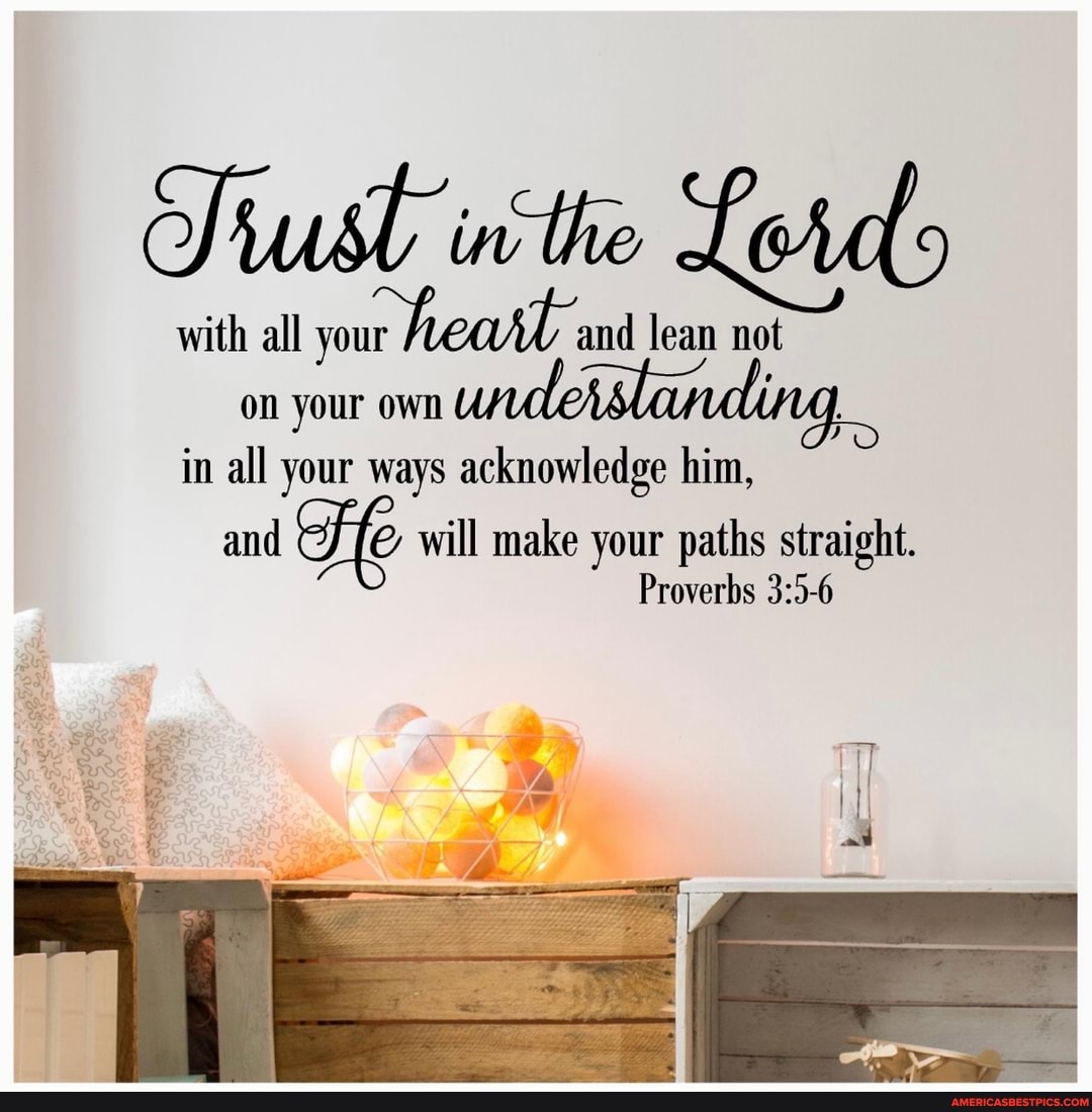 with all your and lean not
on your own in all your ways acknowledge him,
and fe will make your paths Proverbs straight.
Proverbs