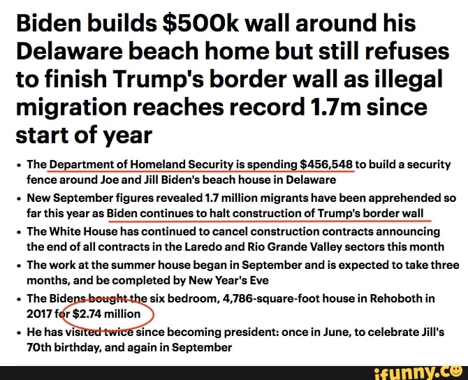 Biden builds $500k wall around his Delaware beach home but still ...