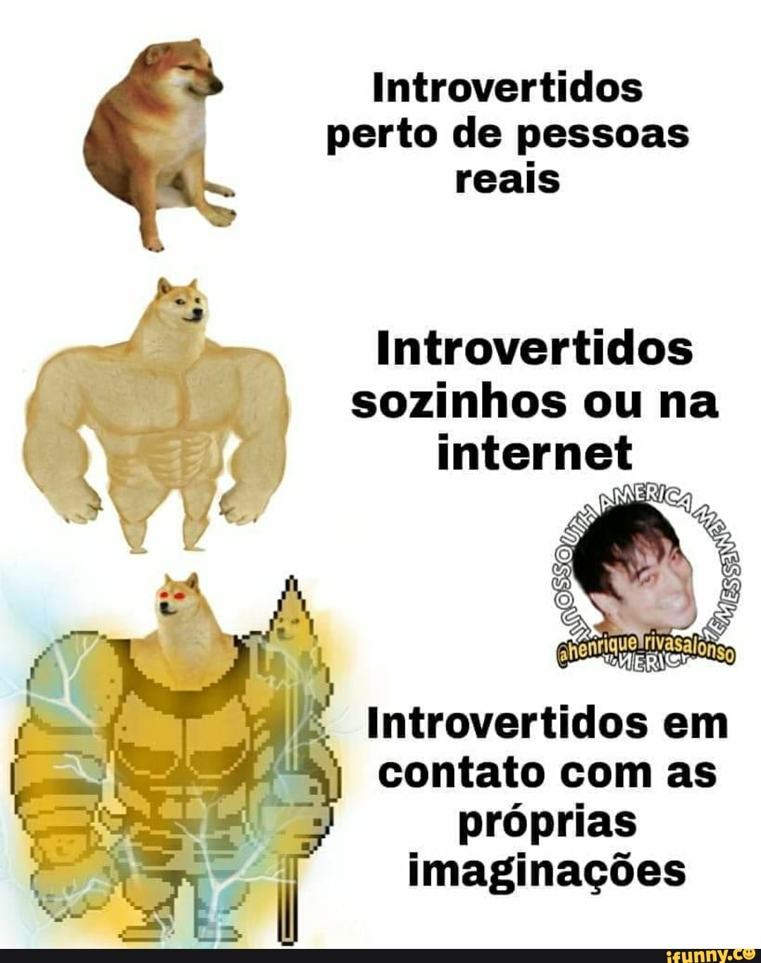 Introvertidos perto de pessoas reais
Introvertidos sozinhos ou na intornet
Introvertidos em contato com as próprias imaginações