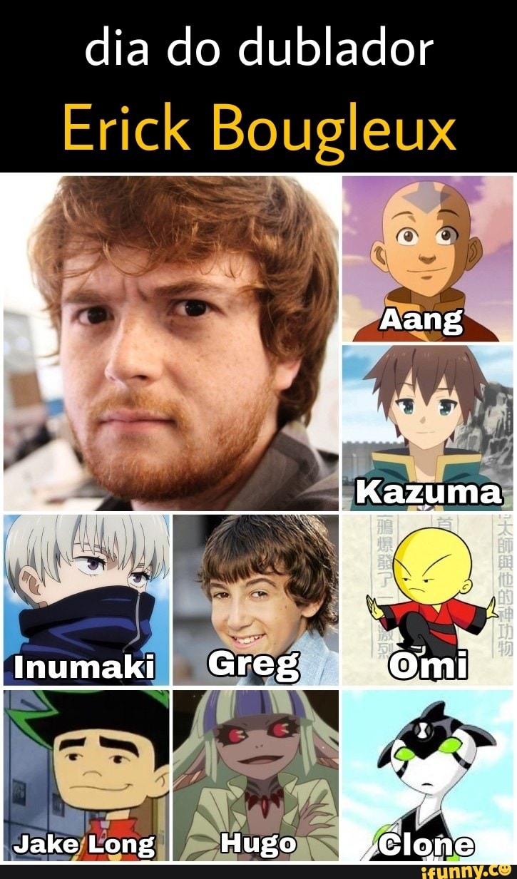 Anime Dublado på X: Qual personagem dublado pelo @erickbglx é seu  favorito? 🥰  / X