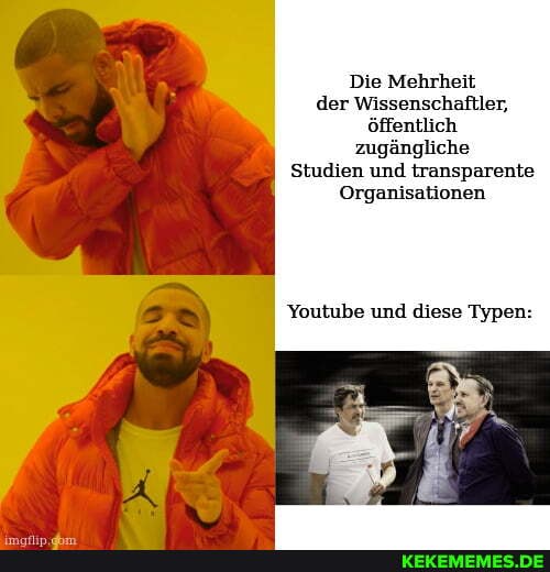 Die Mehrheit der Wissenschaftler, öffentlich zugängliche
Studien und transparente
Organisationen
Youtube und diese Typen: