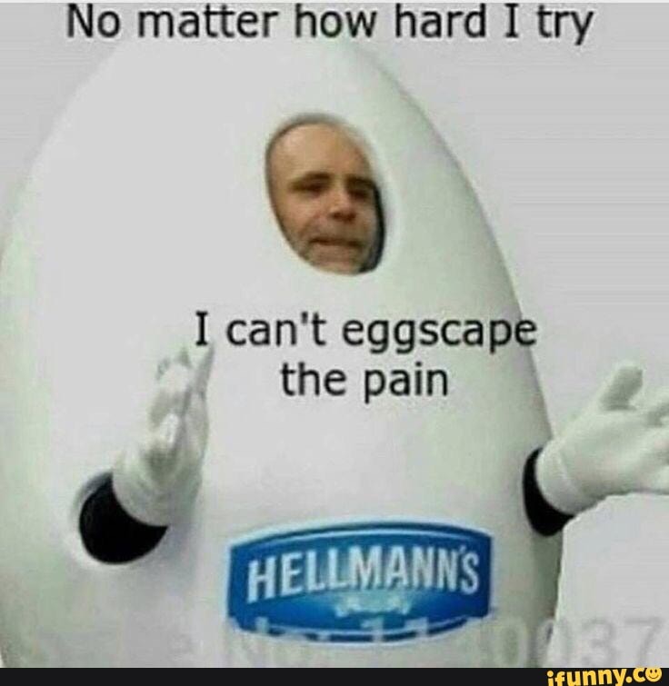 No matter how hard i try i cant eggscape the pain ifunny