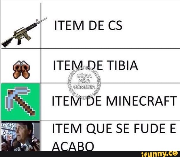 Ki ITEM DE CS
(pe ITEM-DE TIBIA
E MINECRAFT
ITEM QUE SE FUDE E
ACABO