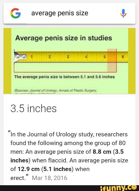 G average penis size !, Average penis size in studies 3.5 inches "In t...