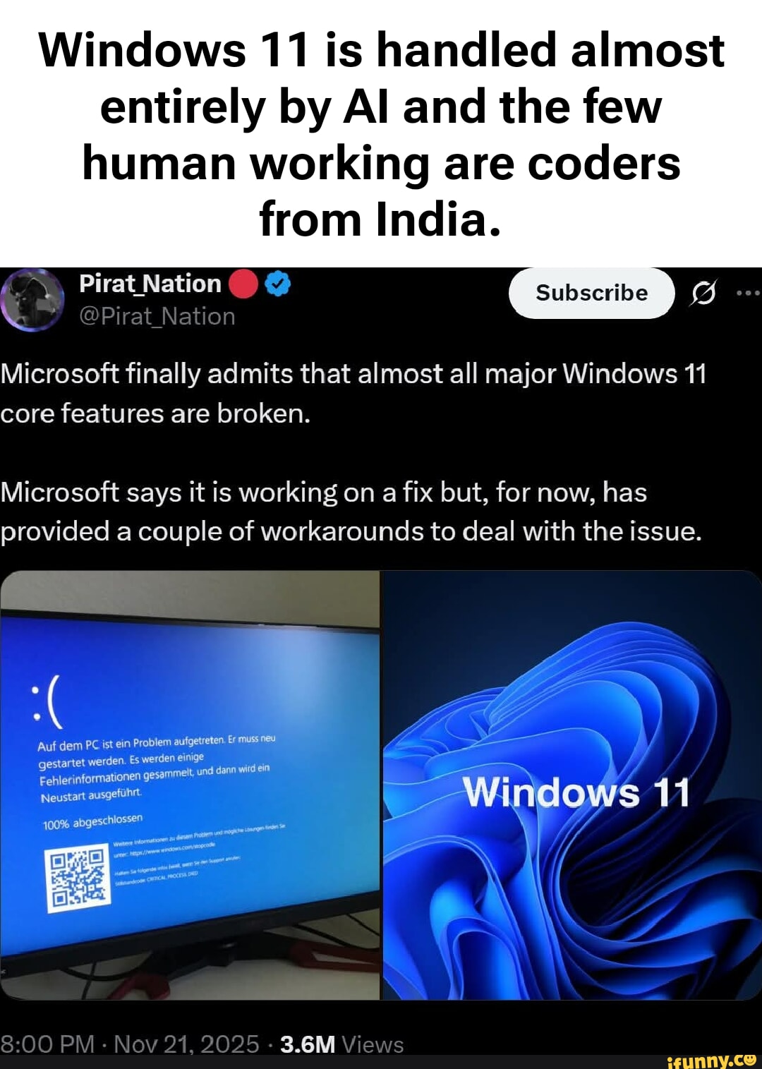 Windows 11 is handled almost entirely by Al and the few human working
