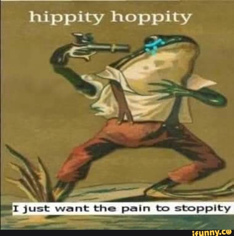 Hippity hoppity et - = the pain to stoppity I just want the pain - iFunny