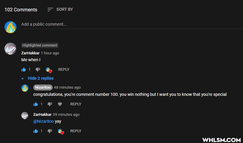 102 Comments SORTBY
Add a public comment.
Hightighted comment
ZarHakkar hour ago
Me when
Hide 2 replies
mew
GD :25 .290
congratulations, you're comment number 100. you win nothing but I want you to know that you're special
REPLY
ZarHakkar 39 minutes
@Nizaritoo yay