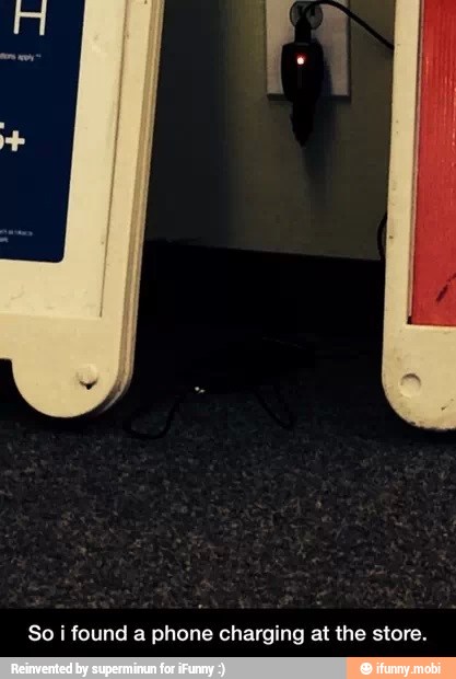 So i found a phone charging at the store.