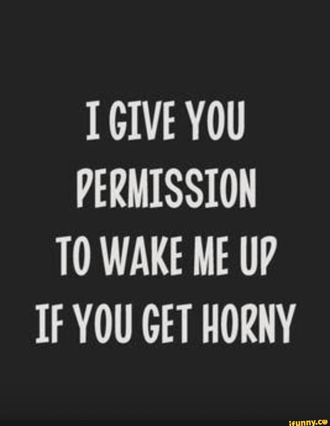 I Give You Permission To Wake Me Up If You Get Horny