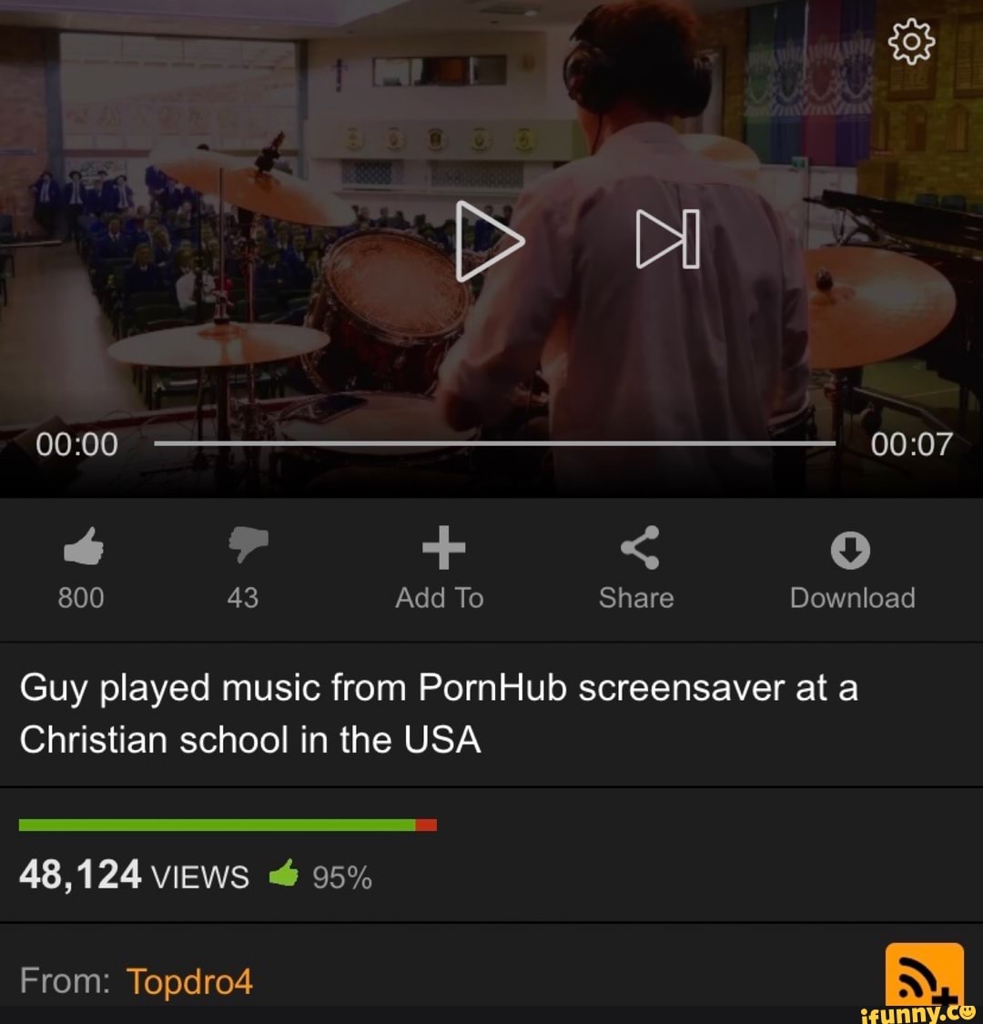 Guy played music from PornHub screensaver at a - iFunny