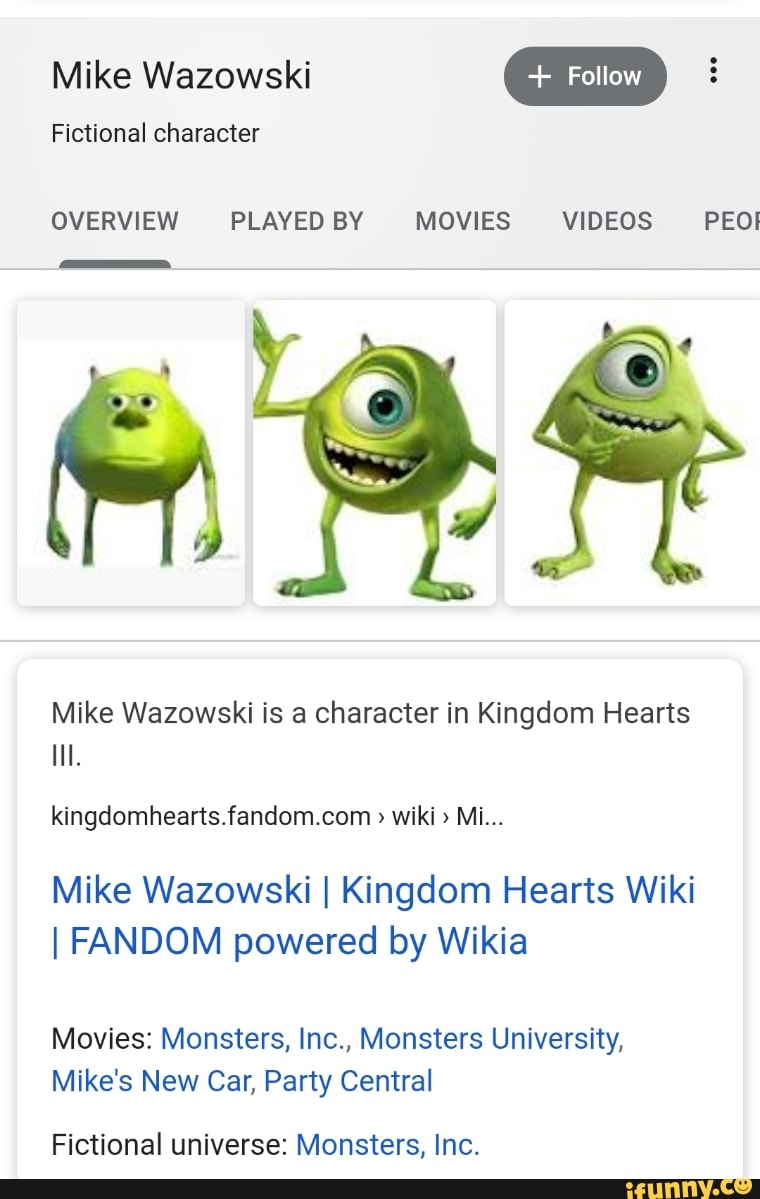 Mike Wazowski, Wiki