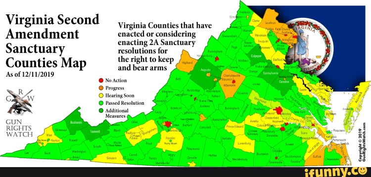 Virginia Second Amendment Sanctuary Counties Map Virginia Counties that 