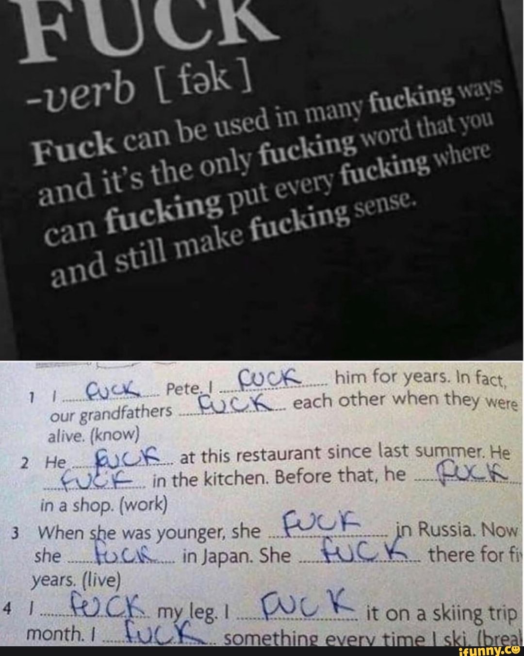 Soa
fuck at thi S
restaurant since last
summer He
the k
3
a itchen. Before that, he
/hen she w bce younger, she
EN JM Russia. No A