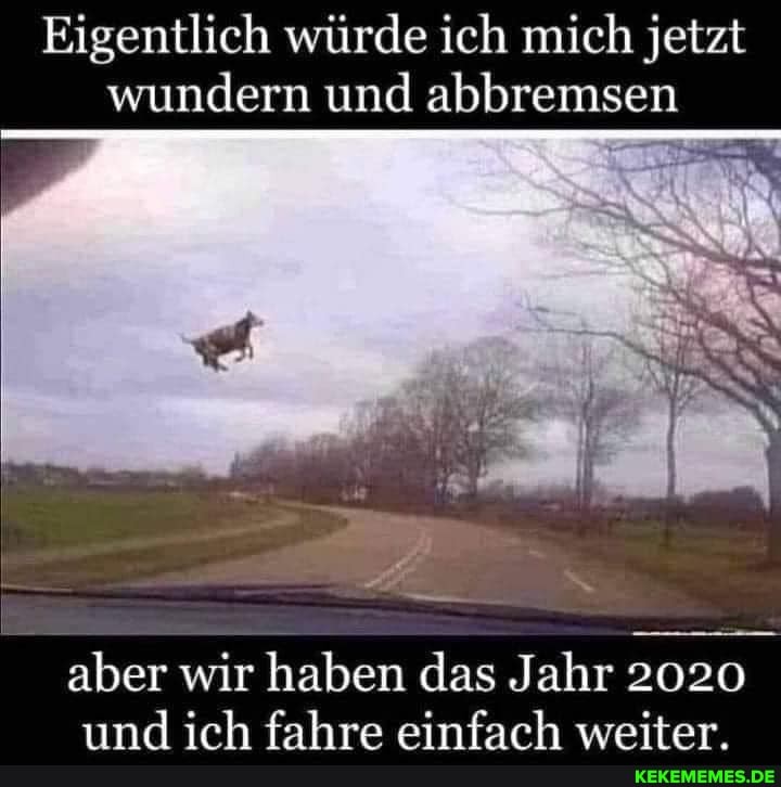 Eigentlich würde ich mich jetzt wundern und abbremsen
aber wir haben das Jahr 2020 snnd irh fahra ainfarh weitar