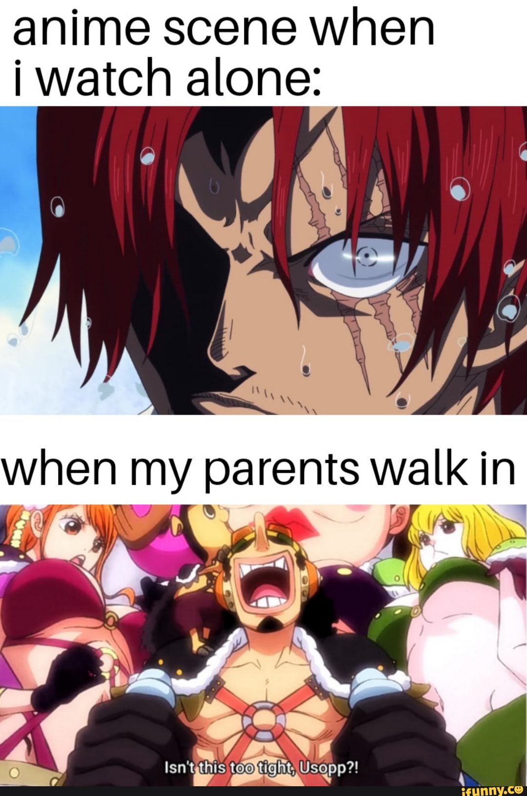 Anime scene when i watch alone: when my parents walk in an- 