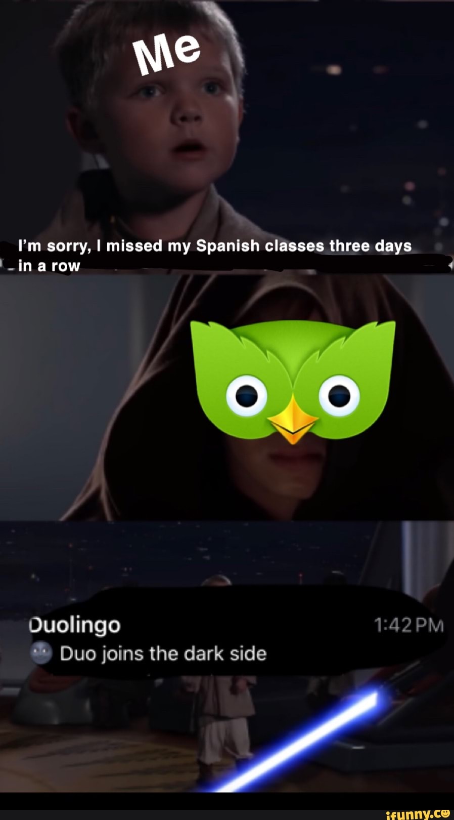 Duolingo 1:42 PM
® Duo joins the dark side
