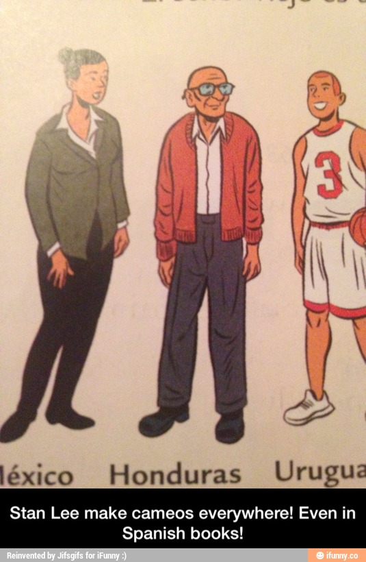 léxico Honduras Uru_ua
Stan Lee make cameos everywhere! Even in
Spanish books! - Stan Lee make cameos everywhere! Even in Spanish books!