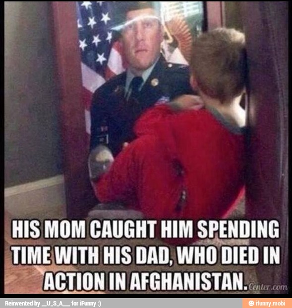 HIS MOM CAUGHT HIM
SPENDING
TIME WITH HIS DAD, WHO DIED IN
= TACTION IN AFGHANISTAN...
