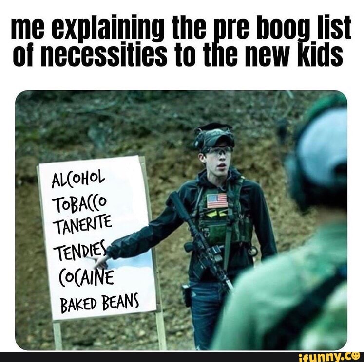 me explaining the tel
of necessities to t 5