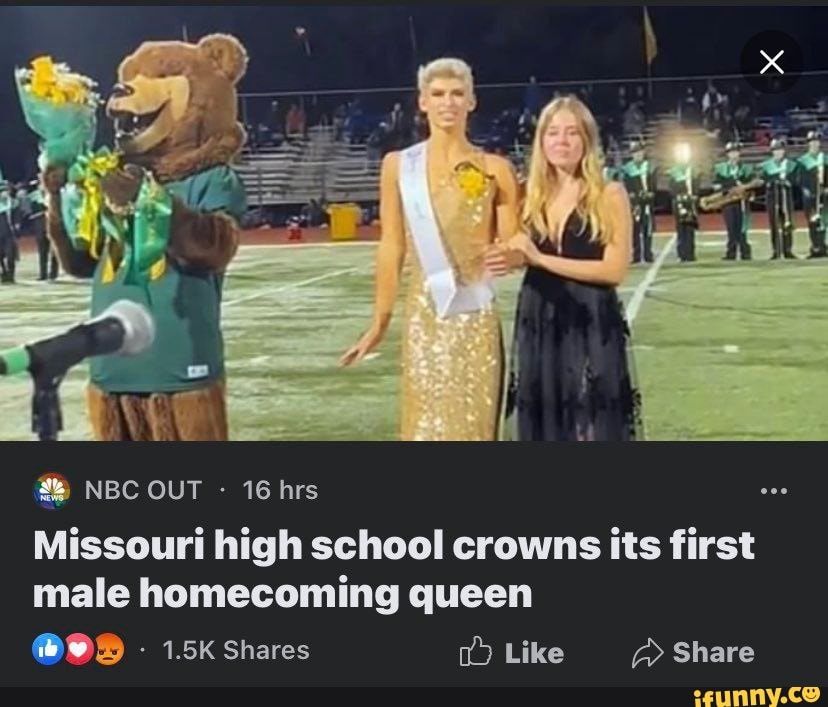 NBC OUT 16 hrs Missouri high school crowns its first male