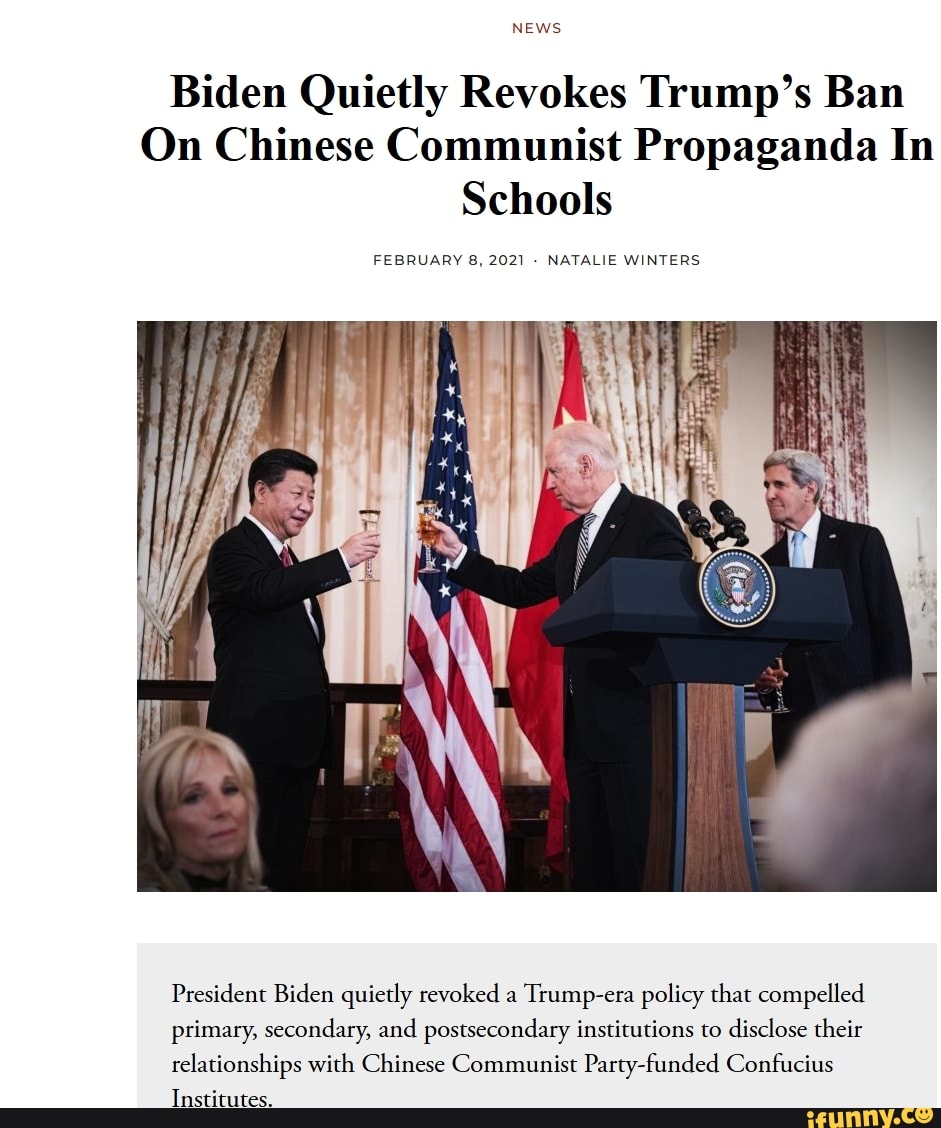 NEWS Biden Quietly Revokes Trump's Ban On Chinese Communist Propaganda ...