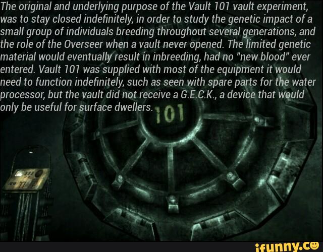 purpose of vault 101