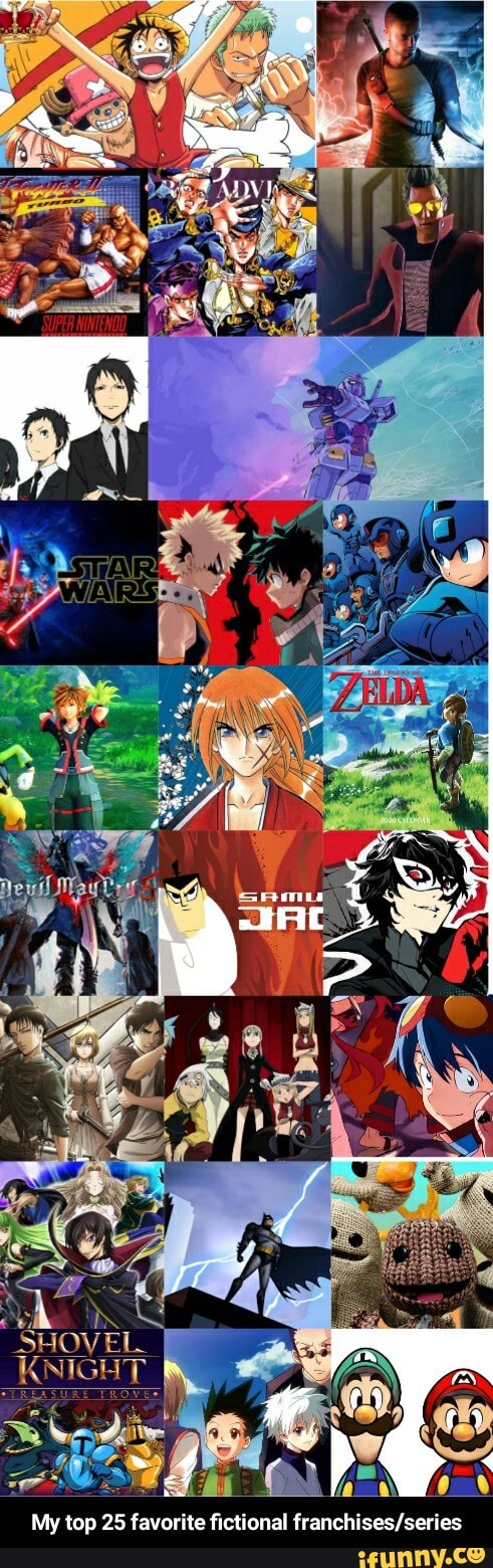 My top 25 favorite fictional - My top 25 favorite fictional franchises/series