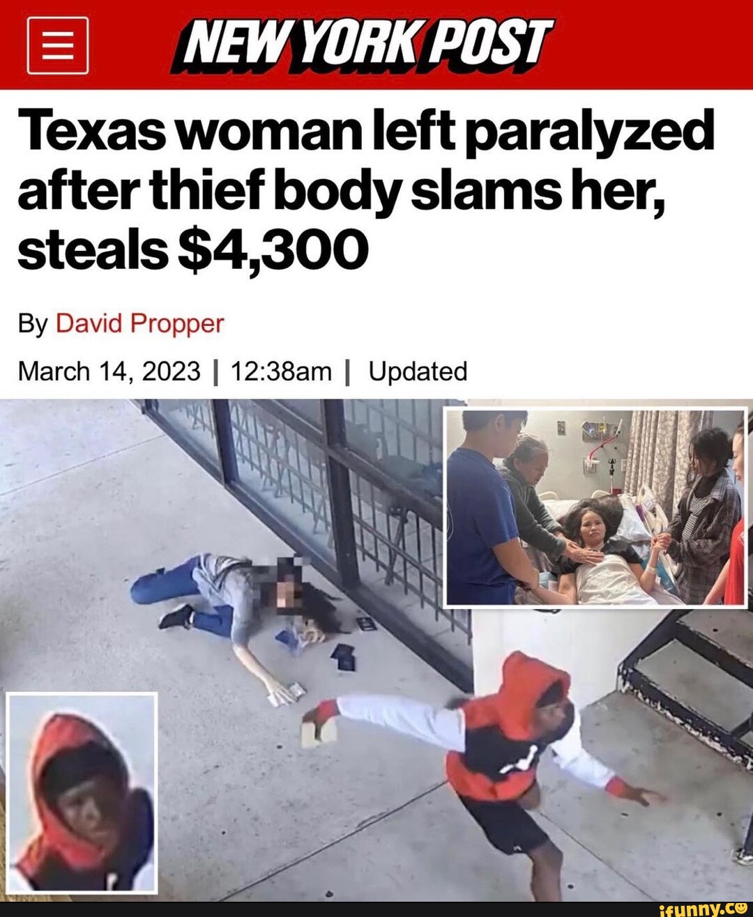 = NEW YORK POST Texas woman left paralyzed after thief body slams her ...