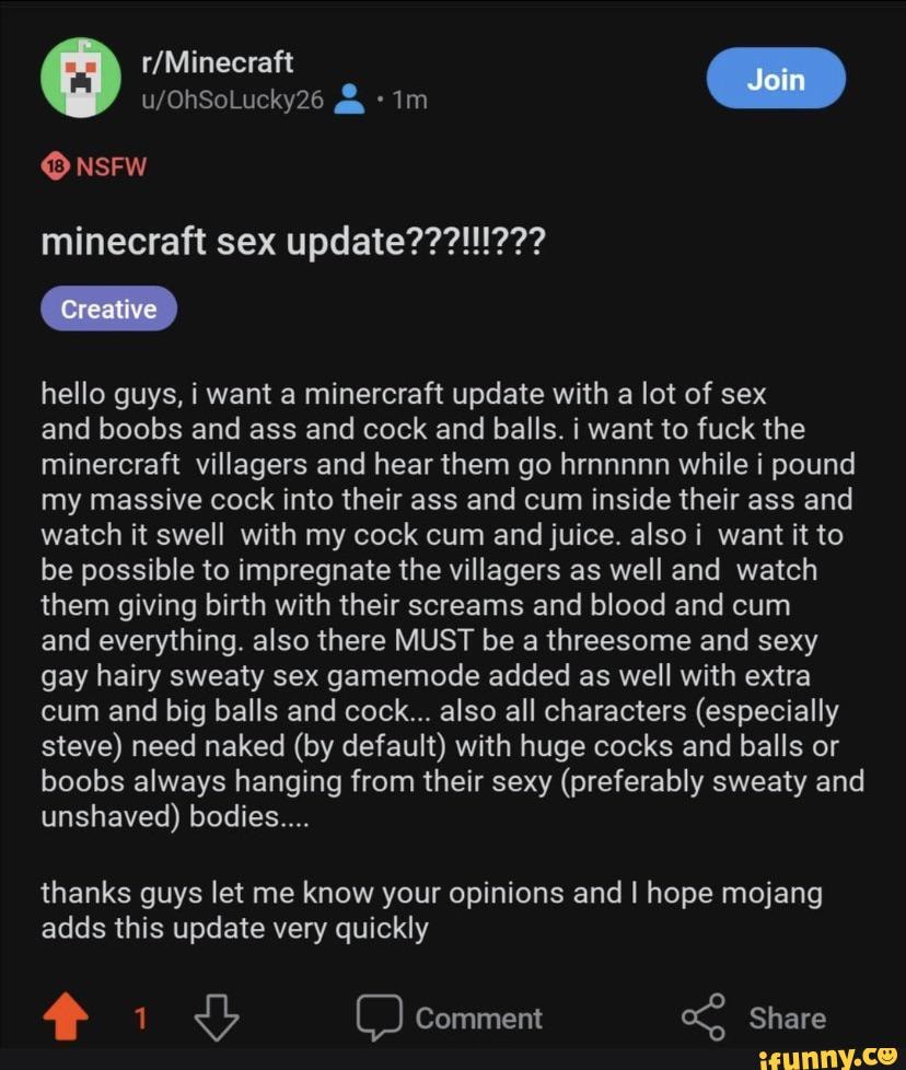 Join Nsfw Minecraft Sex Hello Guys I Want A Minercraft Update With A Lot Of Sex And Boobs And 7179