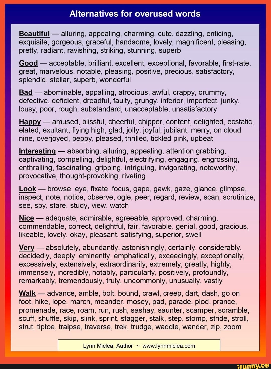 Alternatives for overused words Beautiful - alluring, appealing ...
