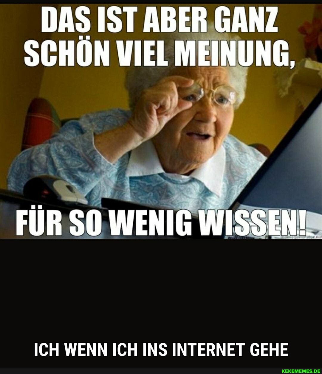 DAS IST ABER GANZ SCHON VIEL MEINUNG,
FÜR SO WENIG WISSEN!.
ICH WENN ICH INS INTERNET GEHE