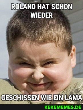 ROLAND HAT SCHON WIEDER
GESCHISSEN WIE EIN LAMA