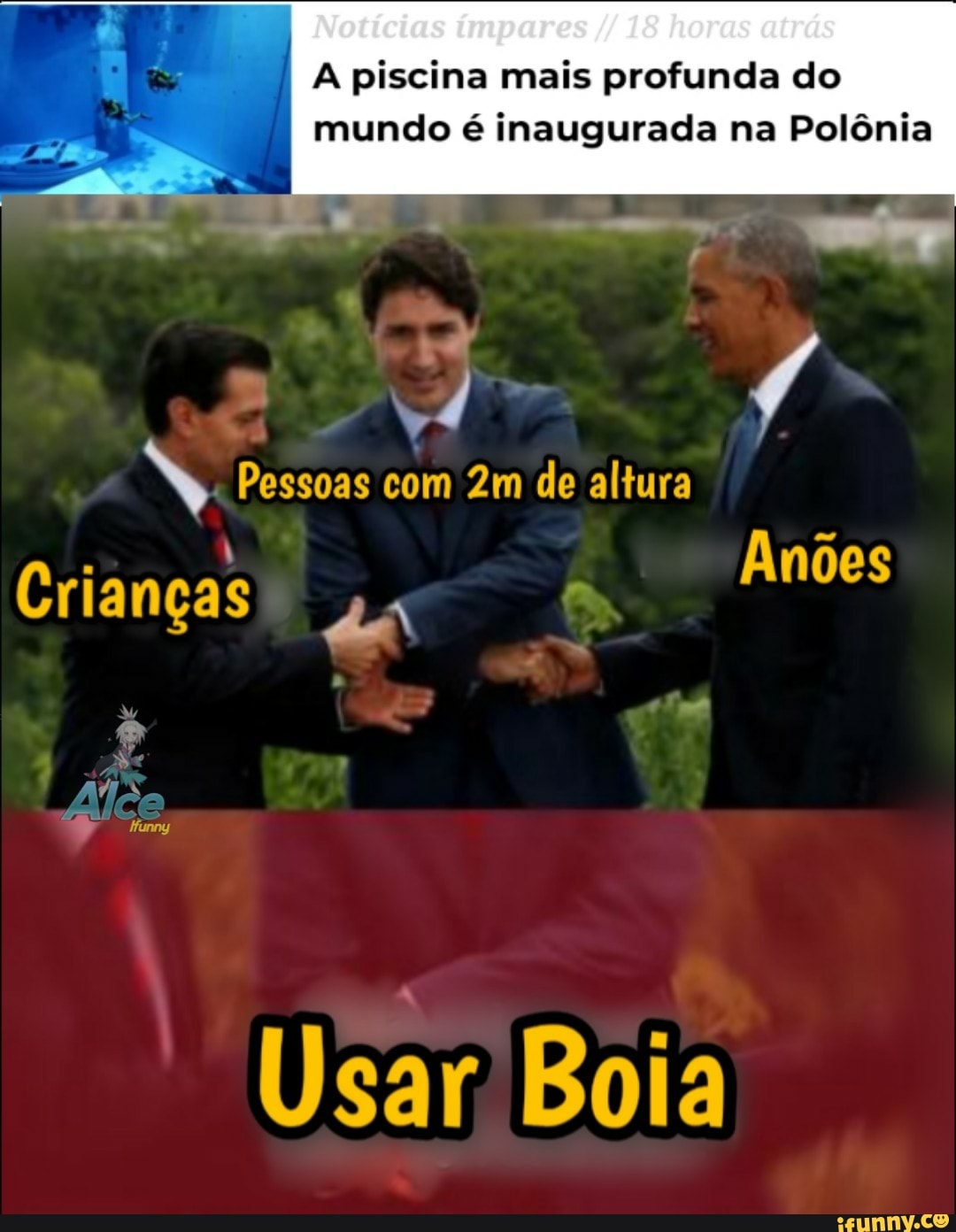 Notícias ímpares 18 horas atrás
A piscina mais profunda do mundo é inaugurada na Polônia
Pessoas com de altura
Crianças dás Anões
Hunny
Usar Boia
