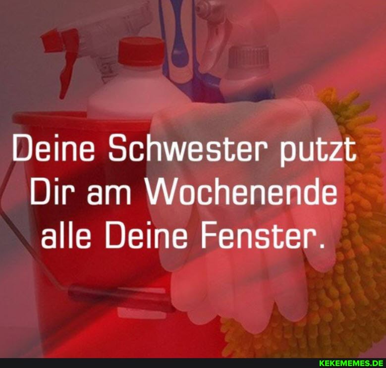 Deine Schwester putzt
Dir am Wochenende alle Deine Fenster.