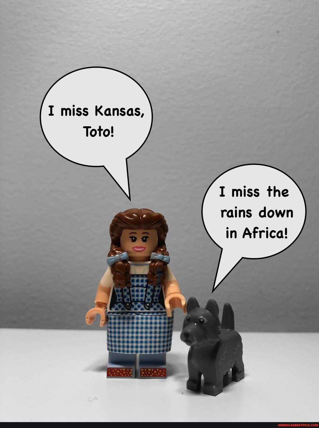 I miss Kansas,
Toto!
I miss the rains down in Africa!