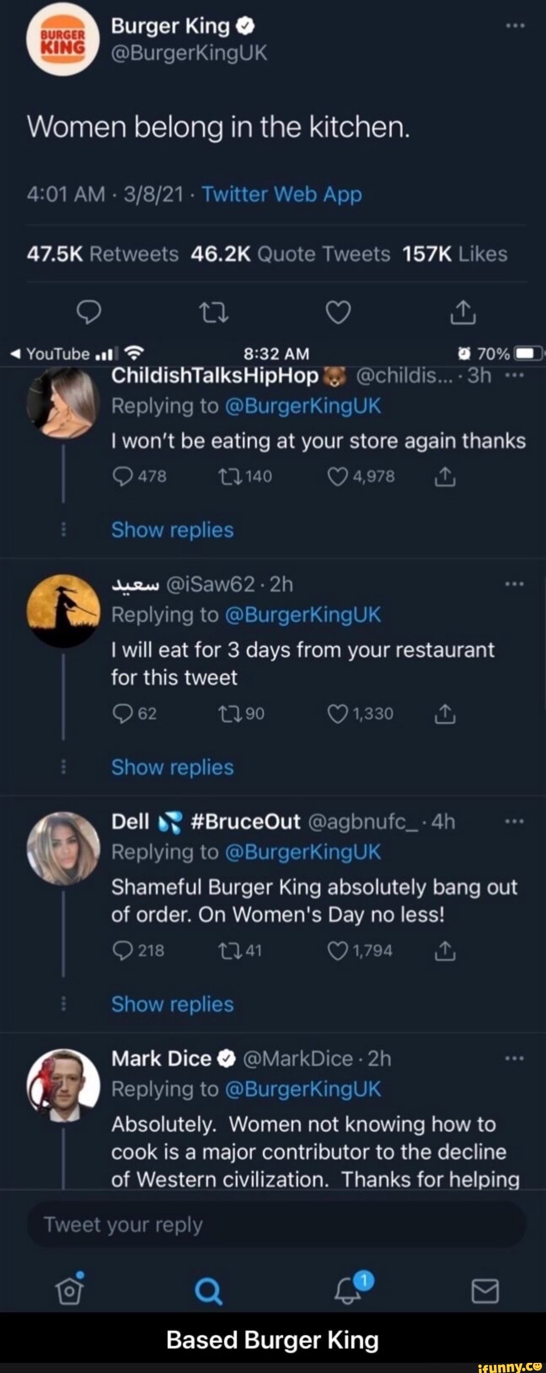 Burger King @ KING Women belong in the kitchen. MEMES AM - iFunny